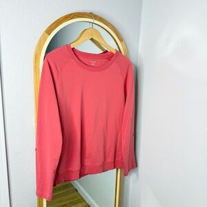 Lands’ End coral scoop neck sweatshirt